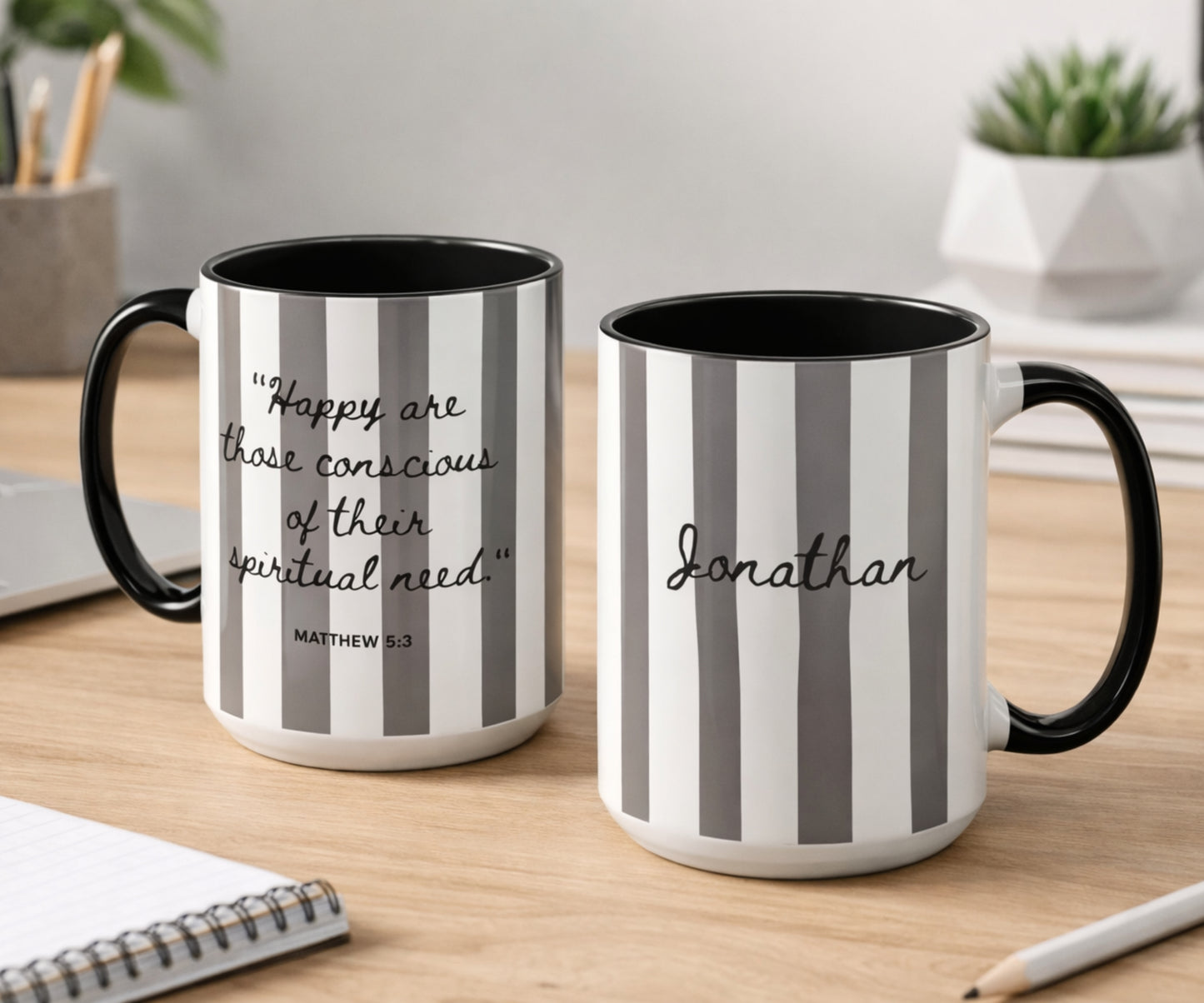 JW Personalized 2026 Year Text Mug, 11 15oz Coffee Cup with Accent Colors