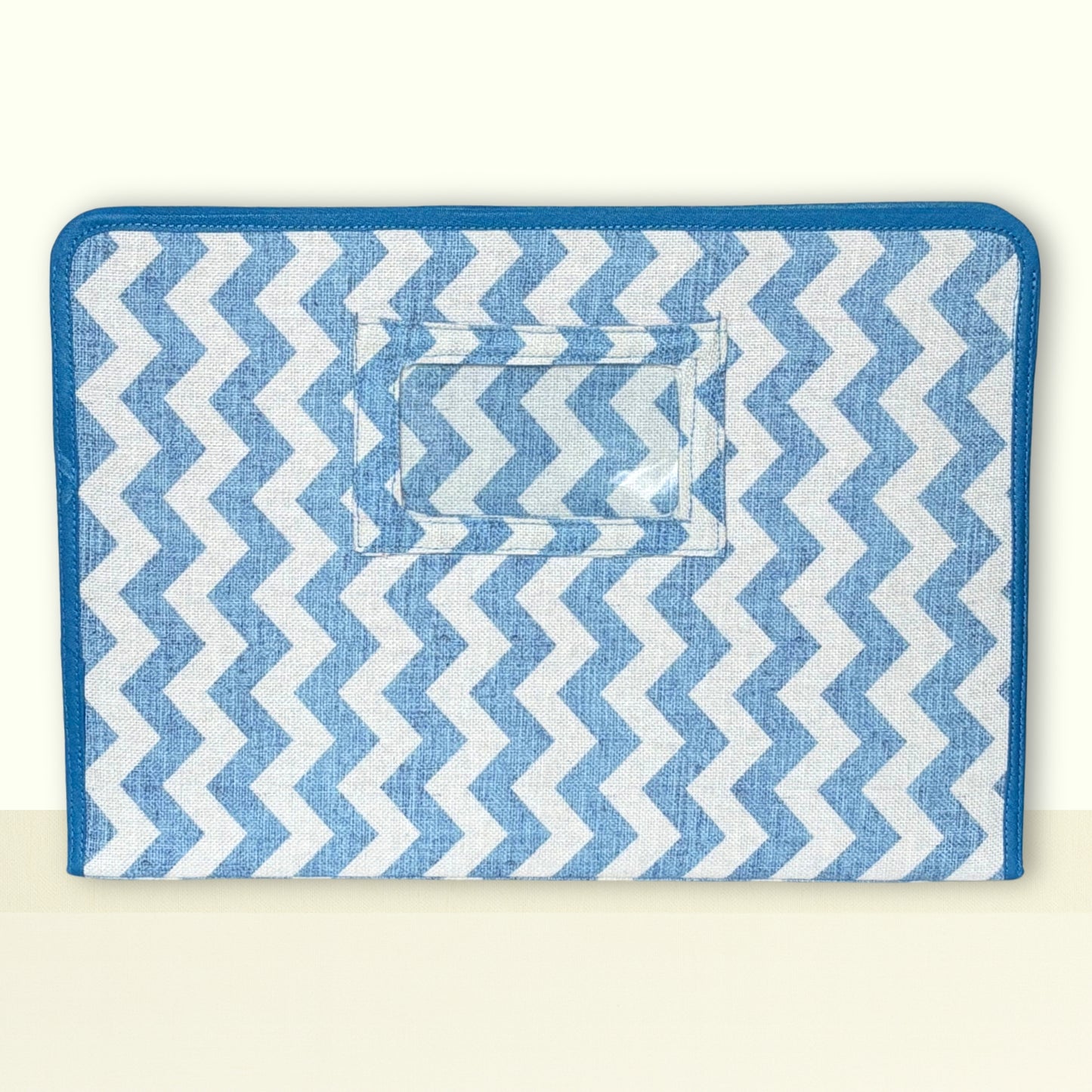 Ministry Magazine Sleeve – Blue Polka Dot Zigzag Field Service Organizer (7.5” x 10.5”)