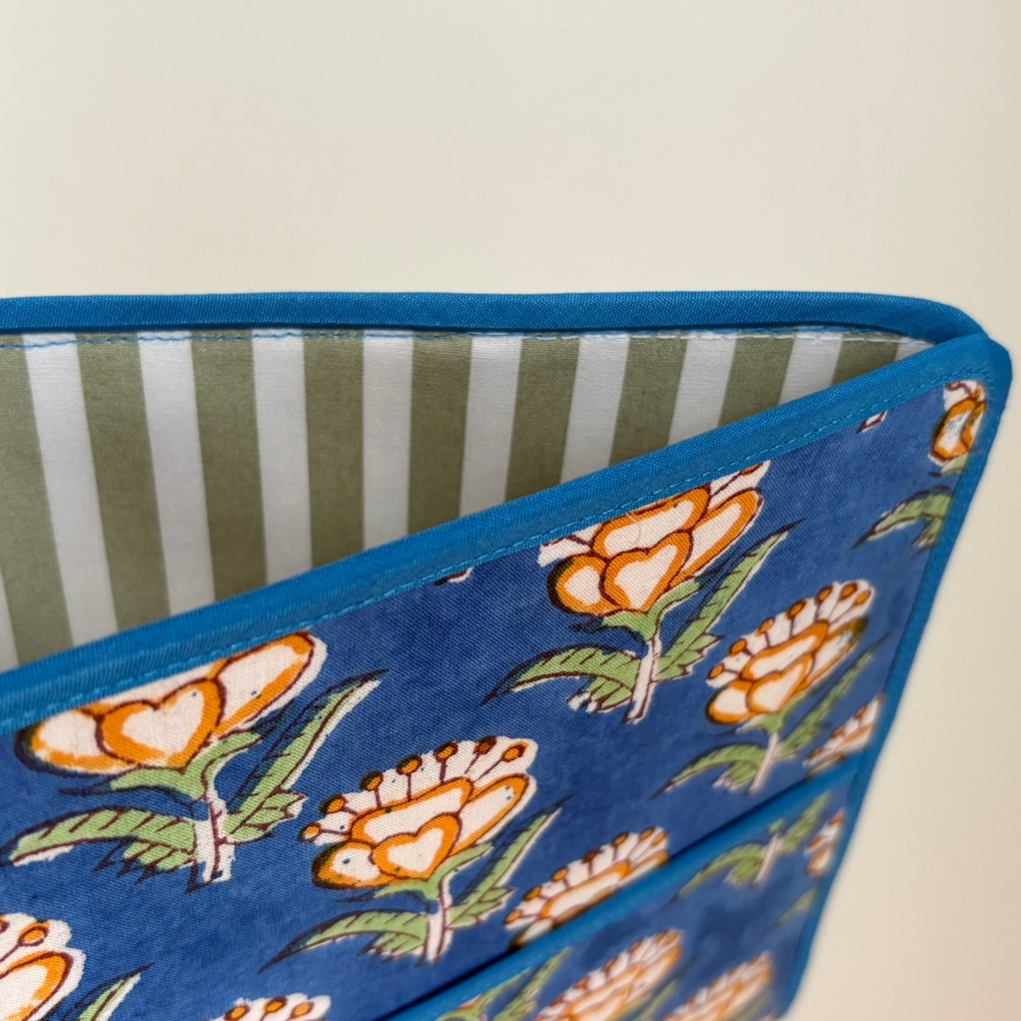 Blue Floral Magazine Sleeve – Indian Block Print Floral Field Service Organizer (7.5” x 10.5”)