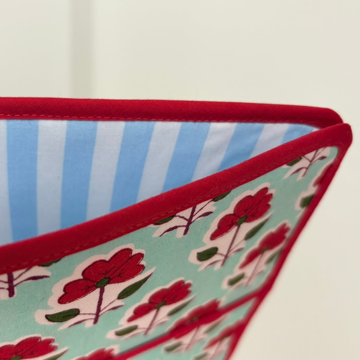 Red and Mint Floral Ministry Magazine Sleeve – Indian Block Print Floral Field Service Organizer (7.5” x 10.5”)