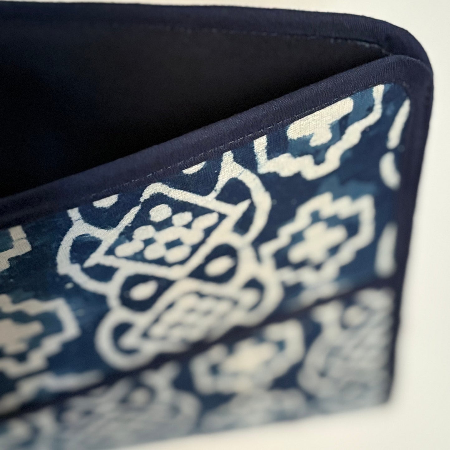 Blue Magazine Sleeve for Brothers – Indian Block Print Floral Field Service Organizer (7.5” x 10.5”)