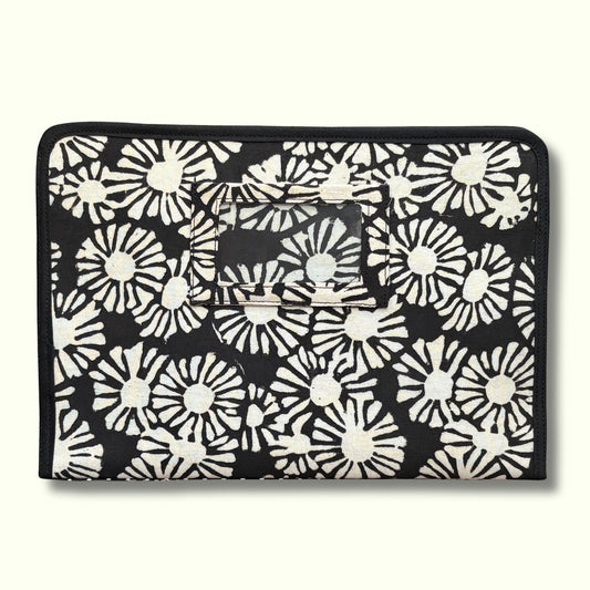 Black and White Floral Ministry Magazine Sleeve – Field Service Organizer (7.5” x 10.5”)