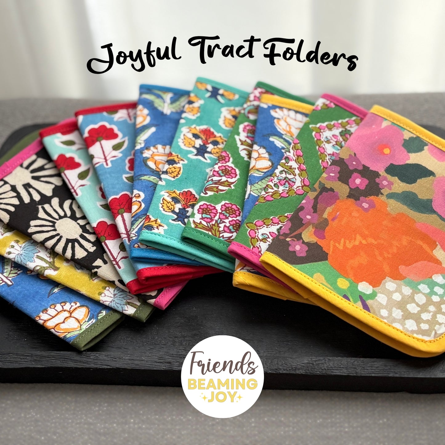 Cloth Pouch JW Mini Ministry Organizer, Tract and Invitation Holder, Watercolor Floral