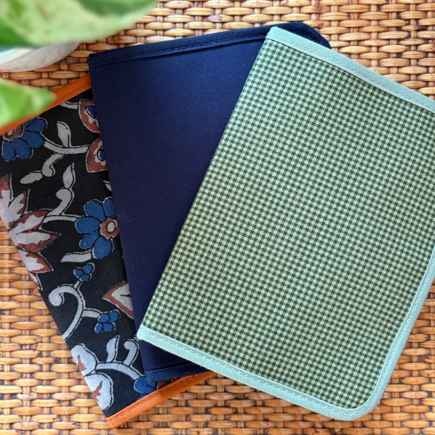 Turquoise Indian Block Print Floral Mini – 4 Pockets