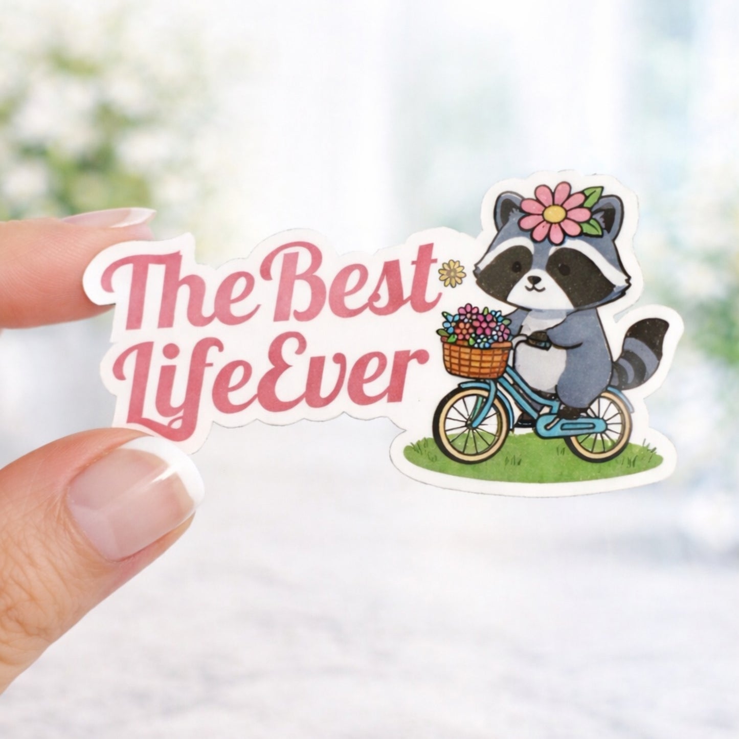 Sticker Sheet JW - A6 - Best Life Ever Raccoon
