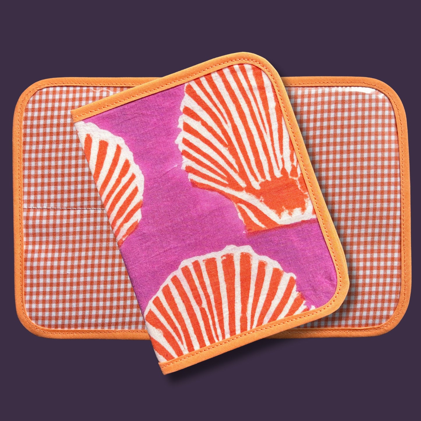 Sea Shell Indian Block Print Mini Ministry Organizer – Tract and Invitation Holder (4.4” x 5.8”)