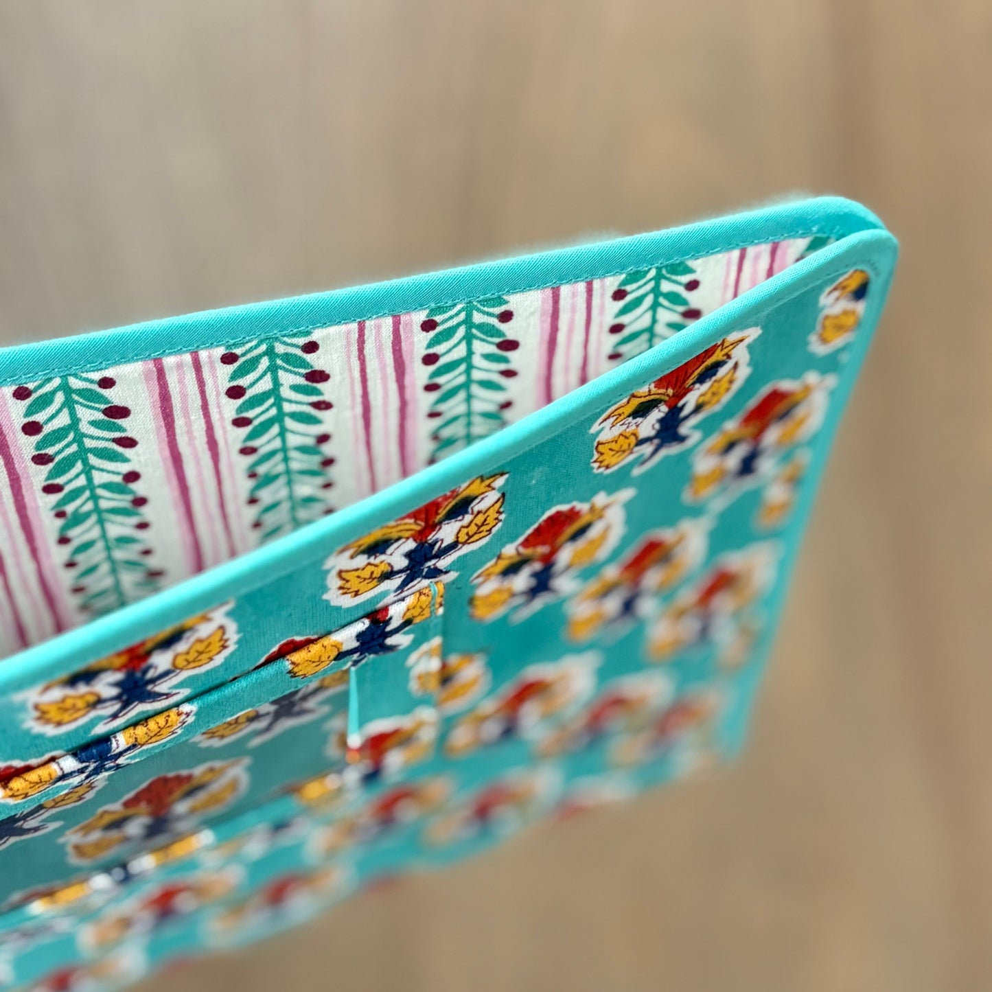 Ministry Magazine Sleeve – Indian Block Print Floral Field Service Organizer (7.5” x 10.5”)