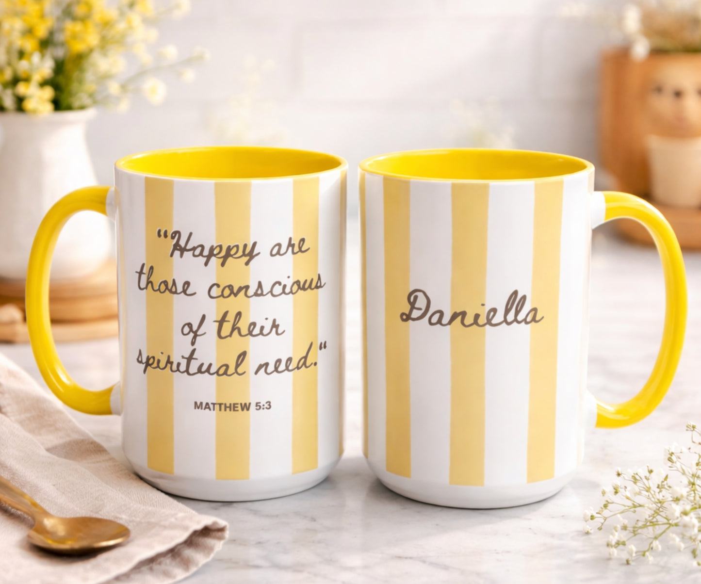 JW Personalized 2026 Year Text Mug, 11 15oz Coffee Cup with Accent Colors