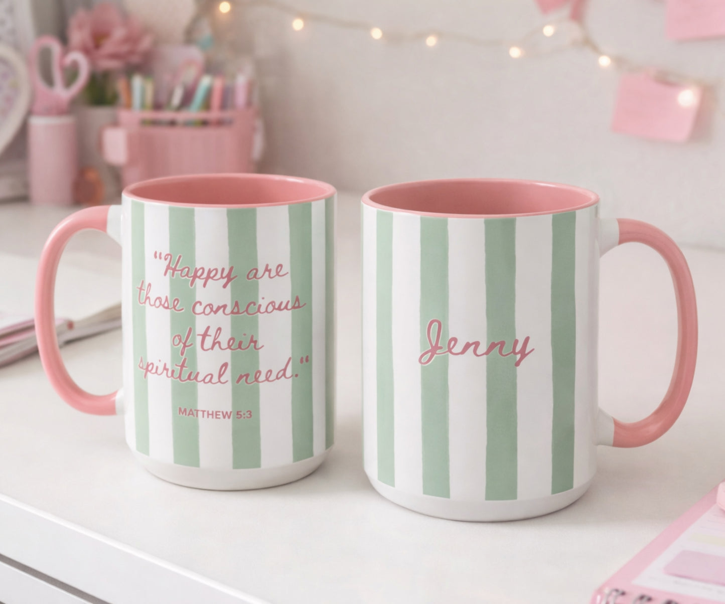 JW Personalized 2026 Year Text Mug, 11 15oz Coffee Cup with Accent Colors