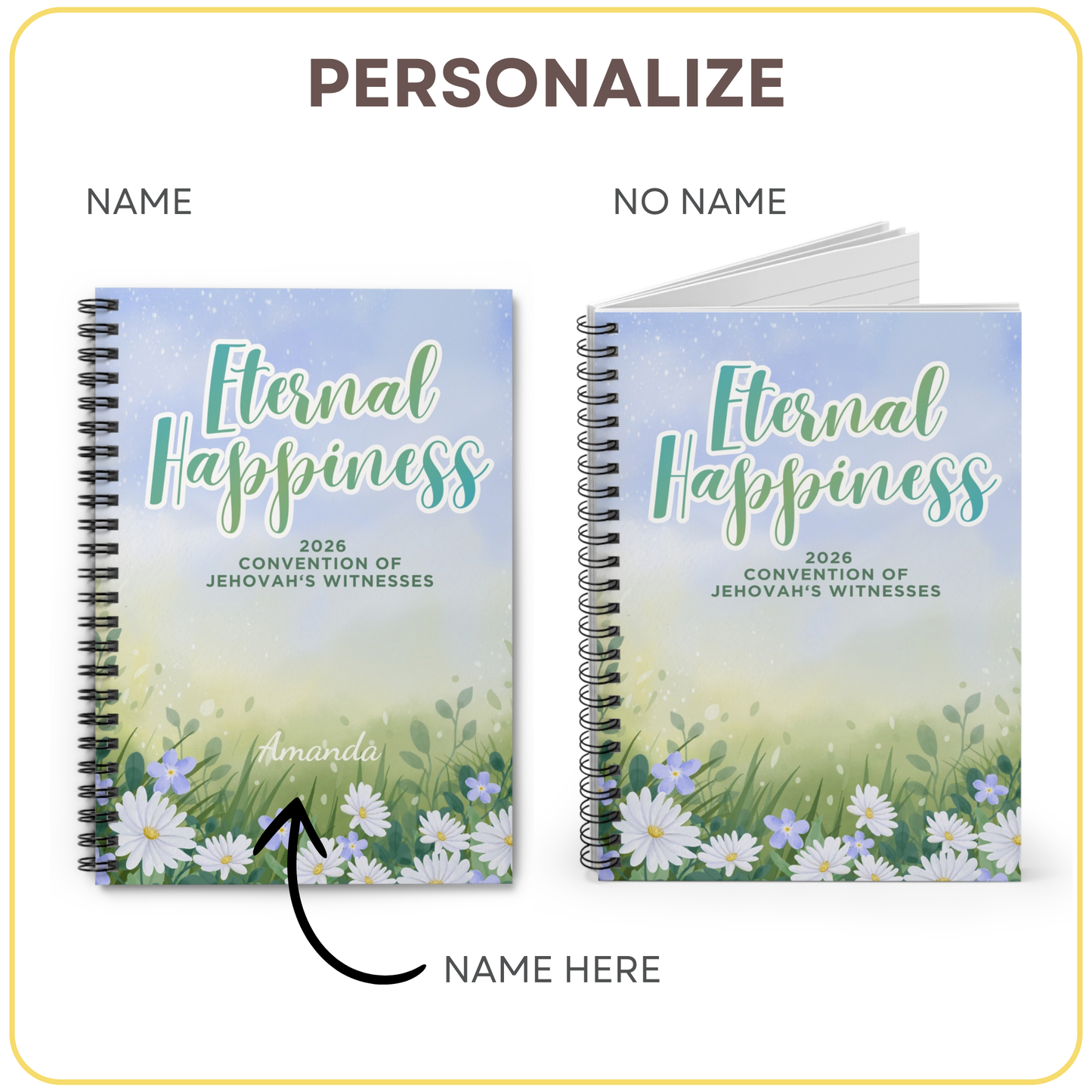 Eternal Happiness Convention 2026 Spiral Notebook JW Personalized Convention Journal