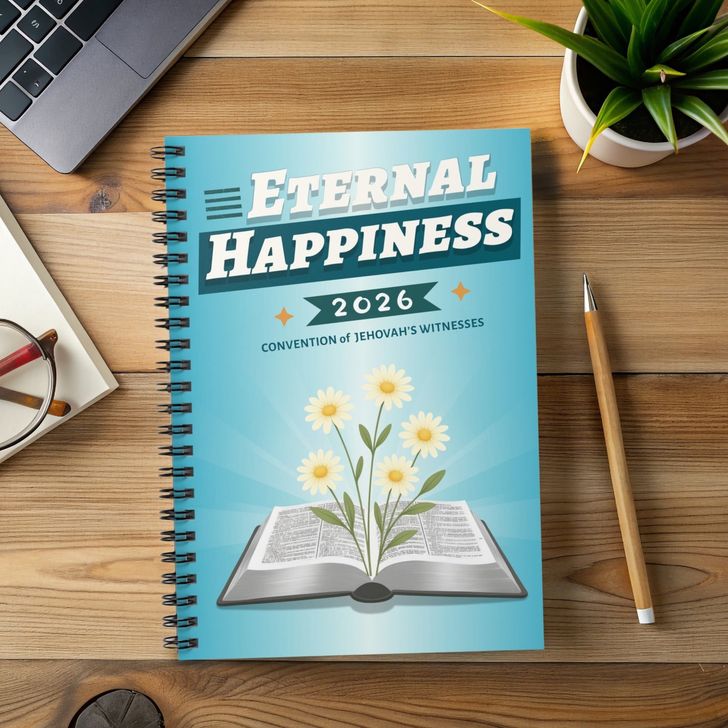 Personalized Eternal Happiness Convention 2026 Spiral Notebook JW