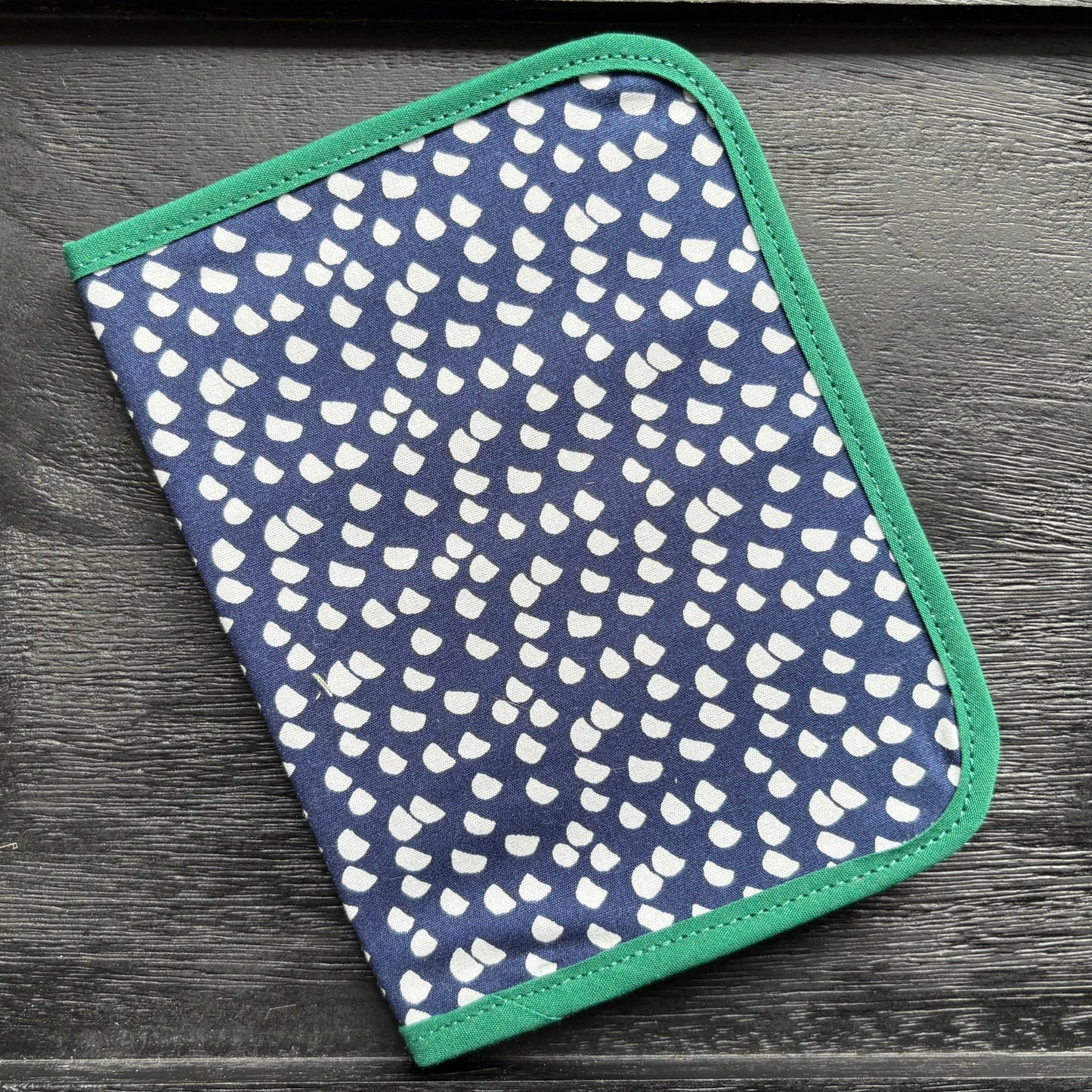 Blue and Green Print Mini Ministry Organizer – Tract and Invitation Holder (4.4” x 5.8”)