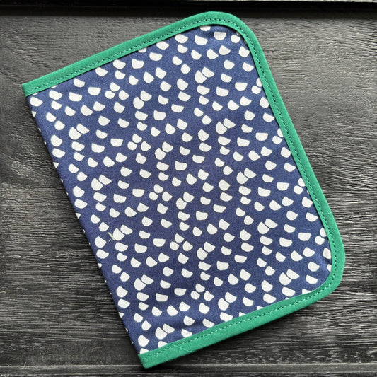 Blue and Green Print Mini Ministry Organizer – Tract and Invitation Holder (4.4” x 5.8”)