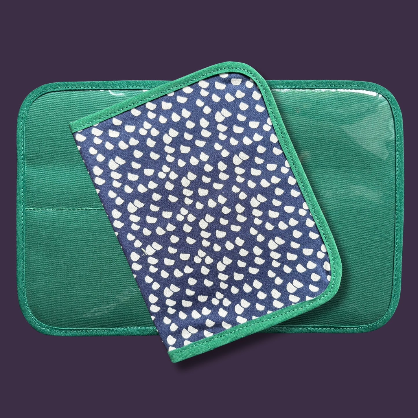 Blue and Green Print Mini Ministry Organizer – Tract and Invitation Holder (4.4” x 5.8”)