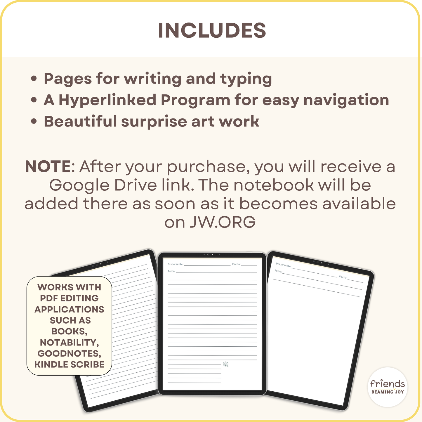 Eternal Happiness 2026 Convention Digital Notebook for Notability and Good Notes Instant Download