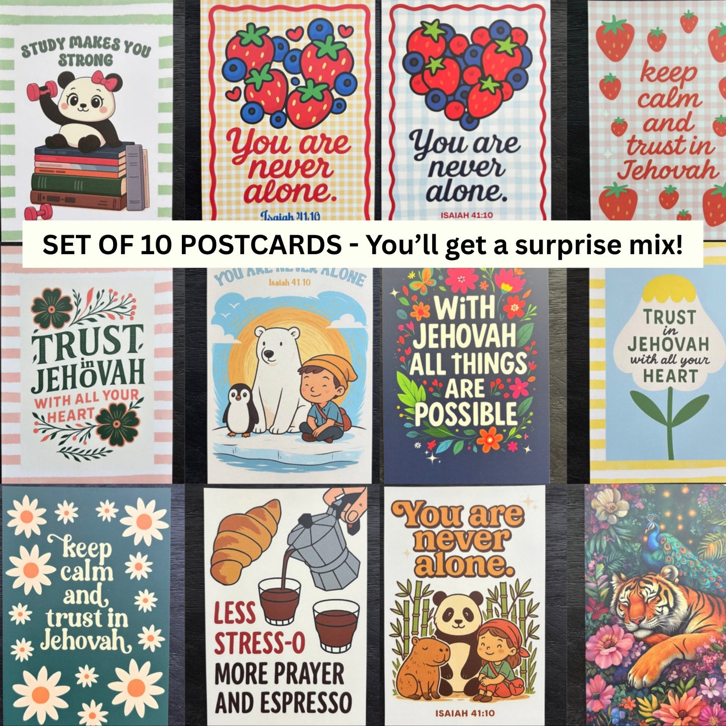 Bible Verse Postcard Pack, Set of 10 - size 4x6"