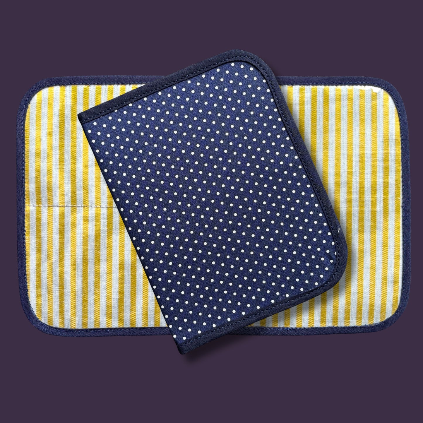 Navy Polkadot Mini Ministry Organizer – Tract and Invitation Holder (4.4” x 5.8”)