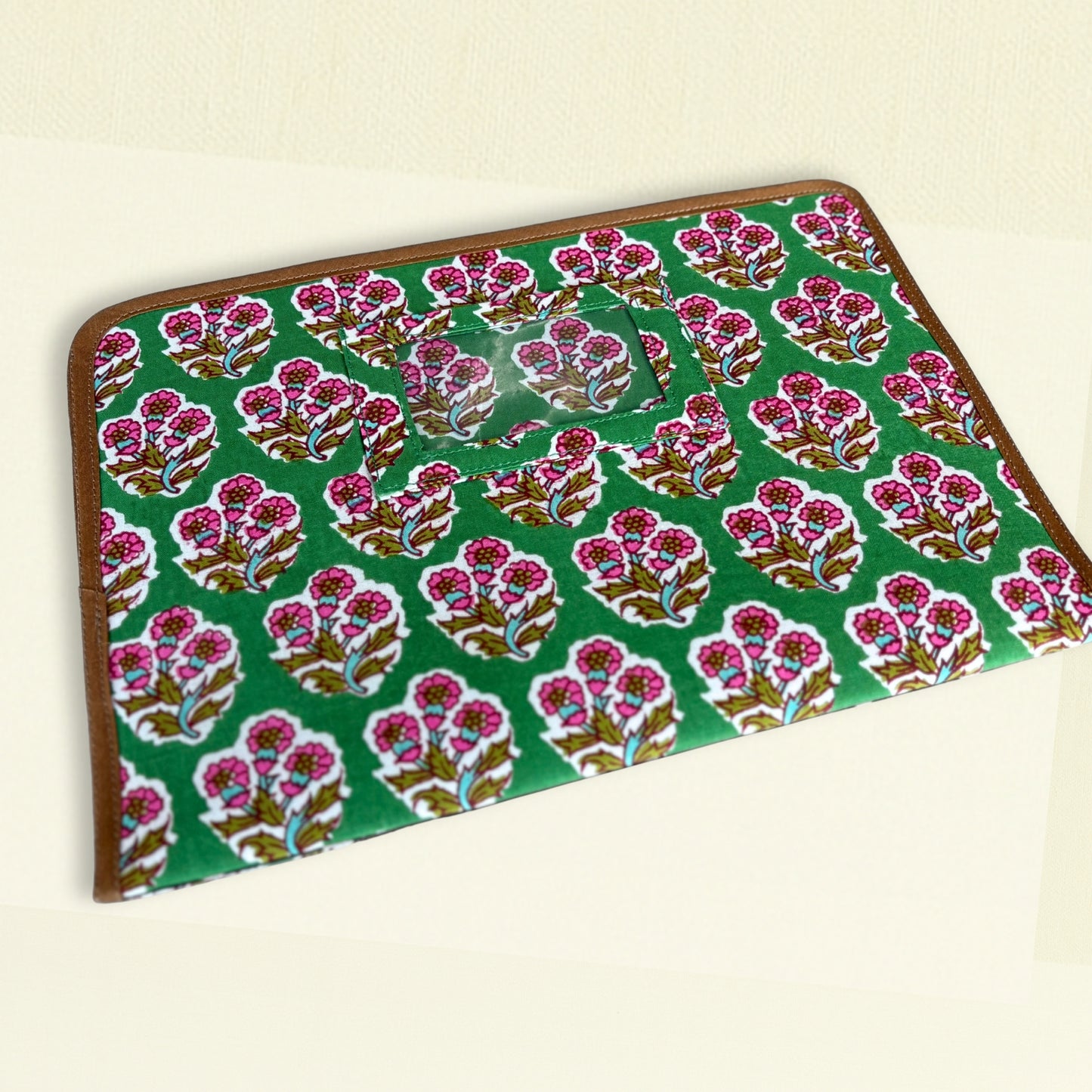 Ministry Magazine Sleeve – Indian Block Print Floral Field Service Organizer (7.5” x 10.5”)