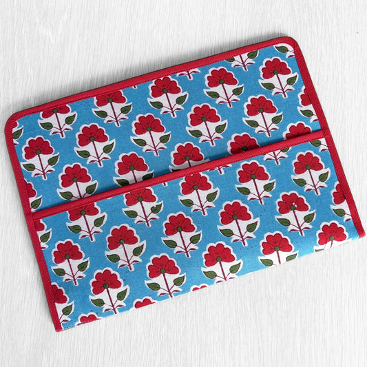 Ministry Magazine Sleeve – Indian Block Print Floral Field Service Organizer (7.5” x 10.5”)