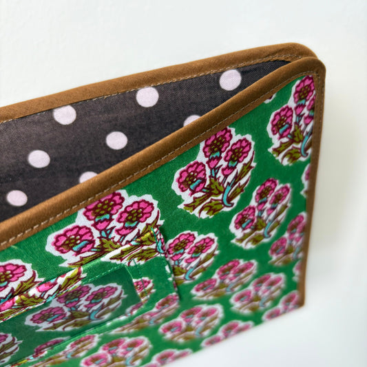 Ministry Magazine Sleeve – Indian Block Print Floral Field Service Organizer (7.5” x 10.5”)