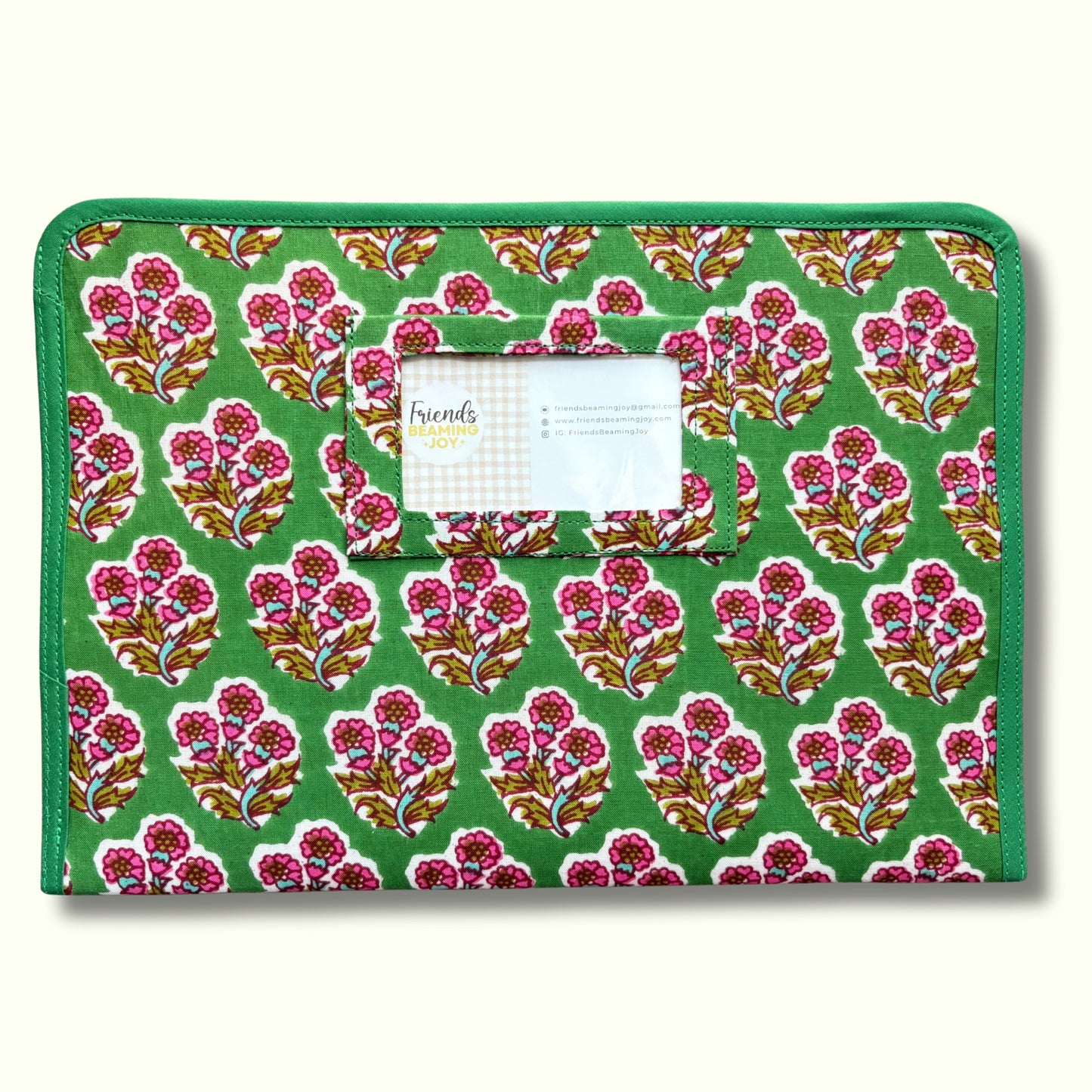 Ministry Magazine Sleeve – Indian Block Print Floral Field Service Organizer (7.5” x 10.5”)