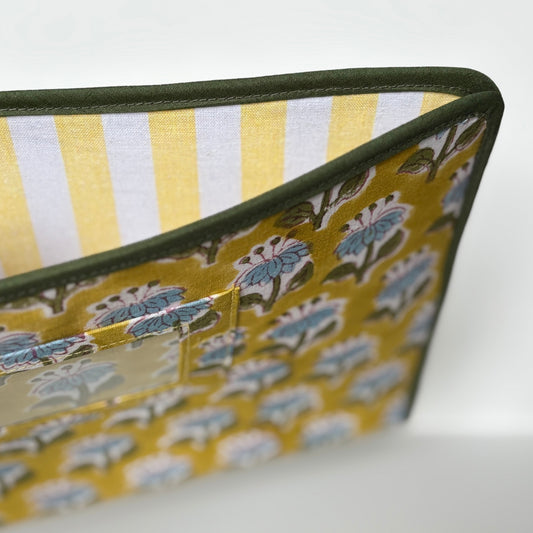 Ministry Magazine Sleeve – Indian Block Print Floral Field Service Organizer (7.5” x 10.5”)