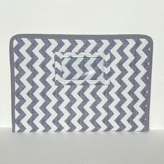 Dusty Blue Chevron & Polka Dot Ministry Magazine Sleeve – Field Service Organizer (7.5” x 10.5”)