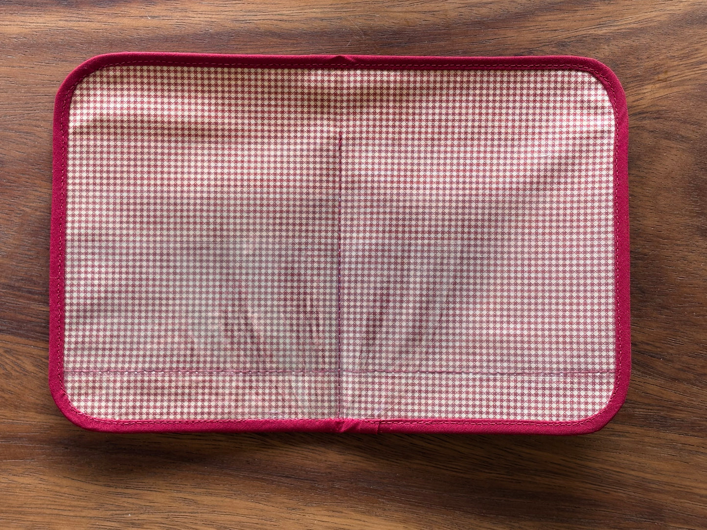 Mustard Burgundy Indian Block Print Mini - Tract and Invitation Holder (6 pockets)