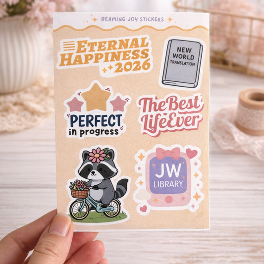 Sticker Sheet JW - A6 - Cute Raccoon