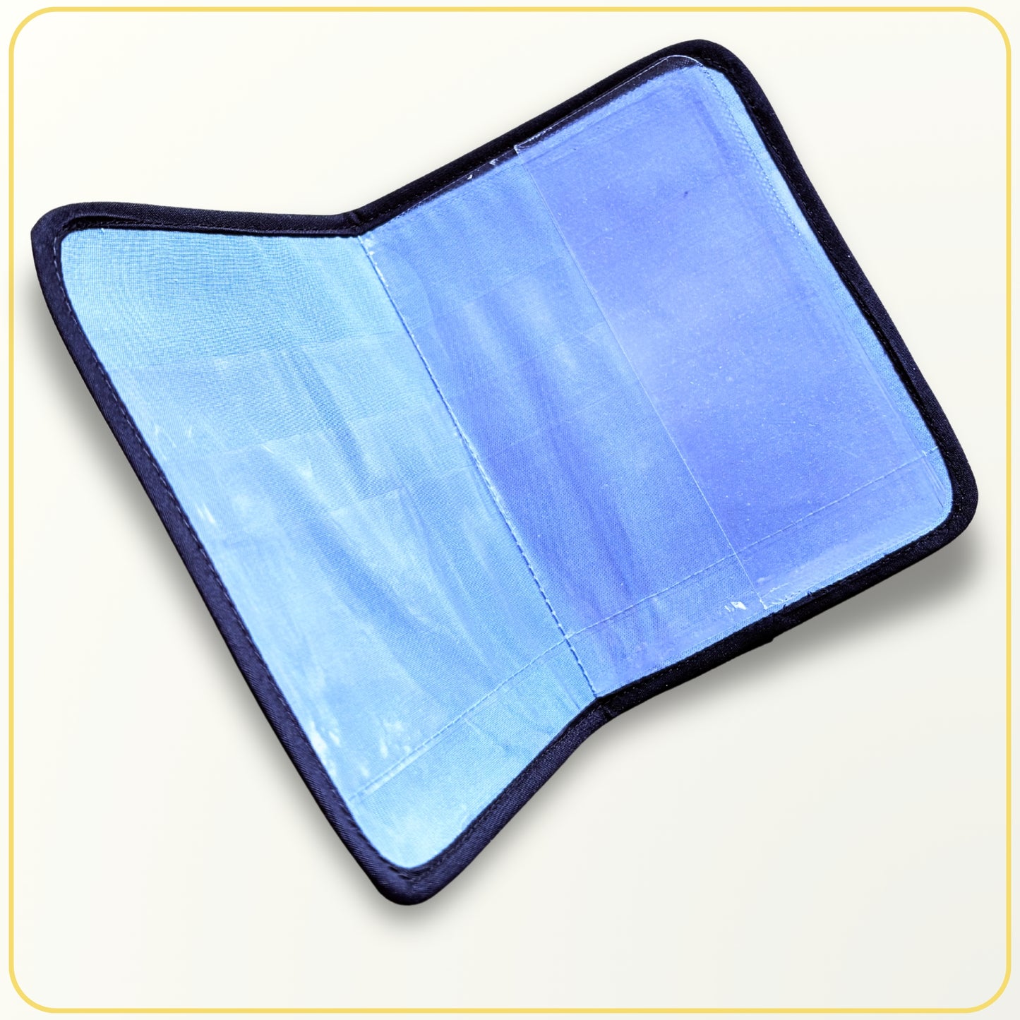 Cloth Pouch JW Mini Tract and Invitation Holder, Navy Blue with Palm tree pattern