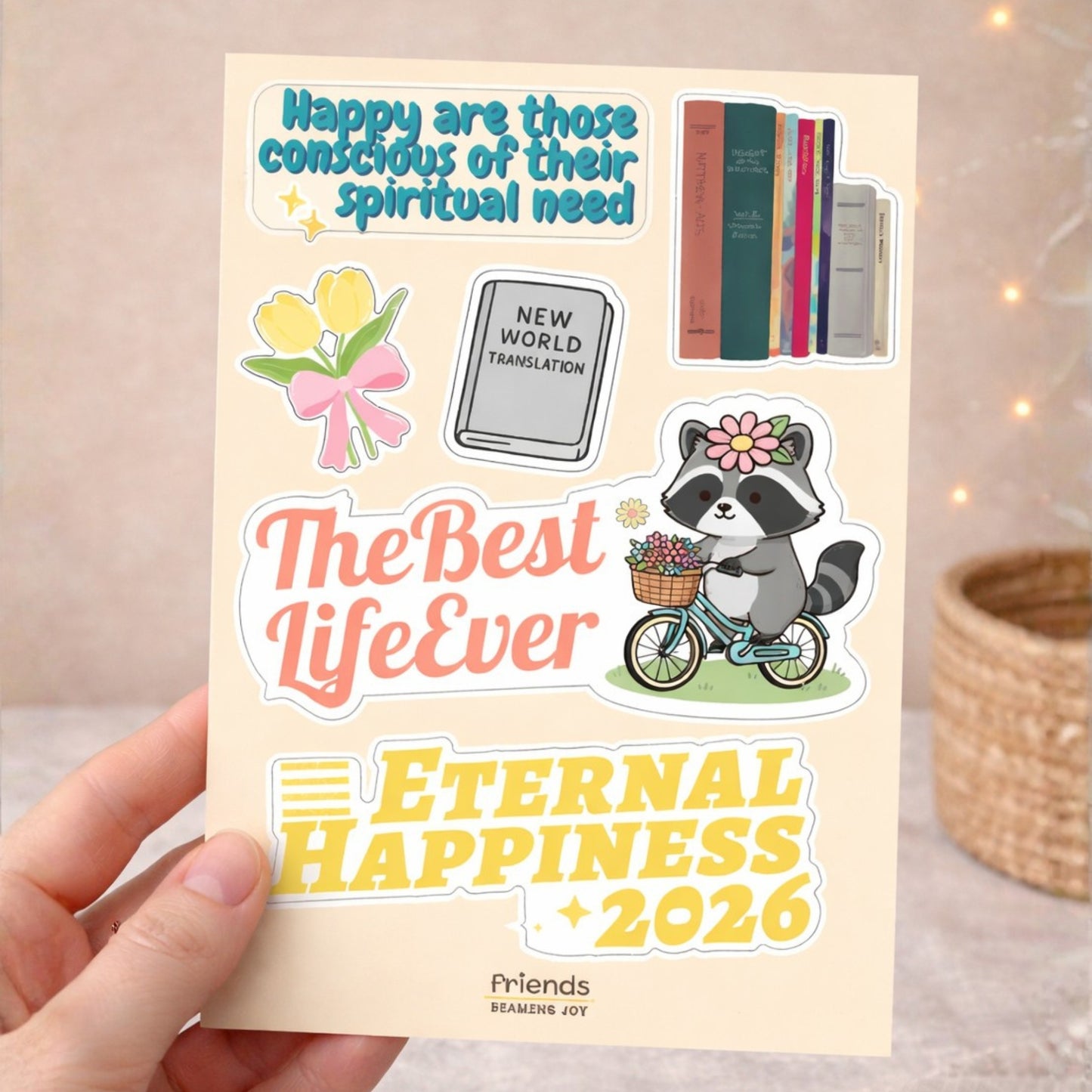 Sticker Sheet JW - A6 - Best Life Ever Raccoon
