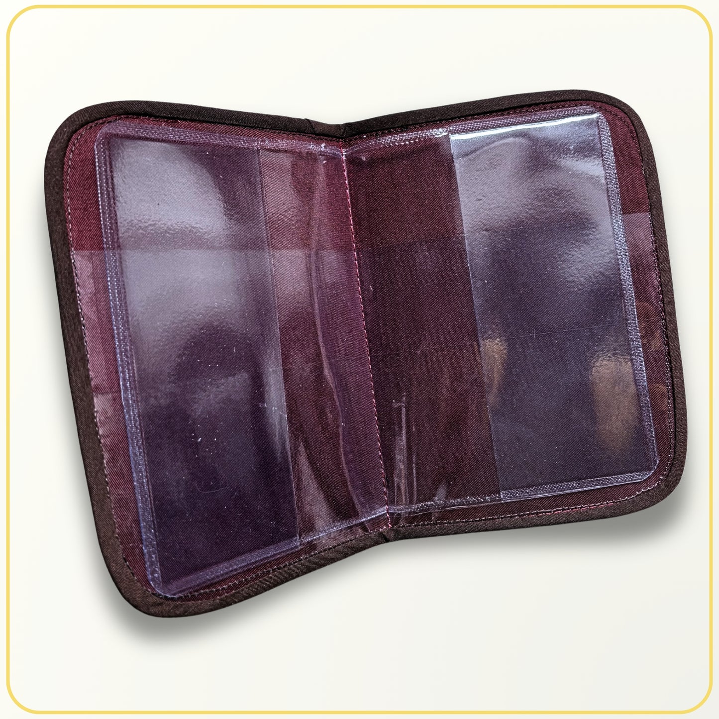 Cloth Pouch Mini JW Ministry Organizer Tract and Invitation Holder, Light Beige - Burgundy