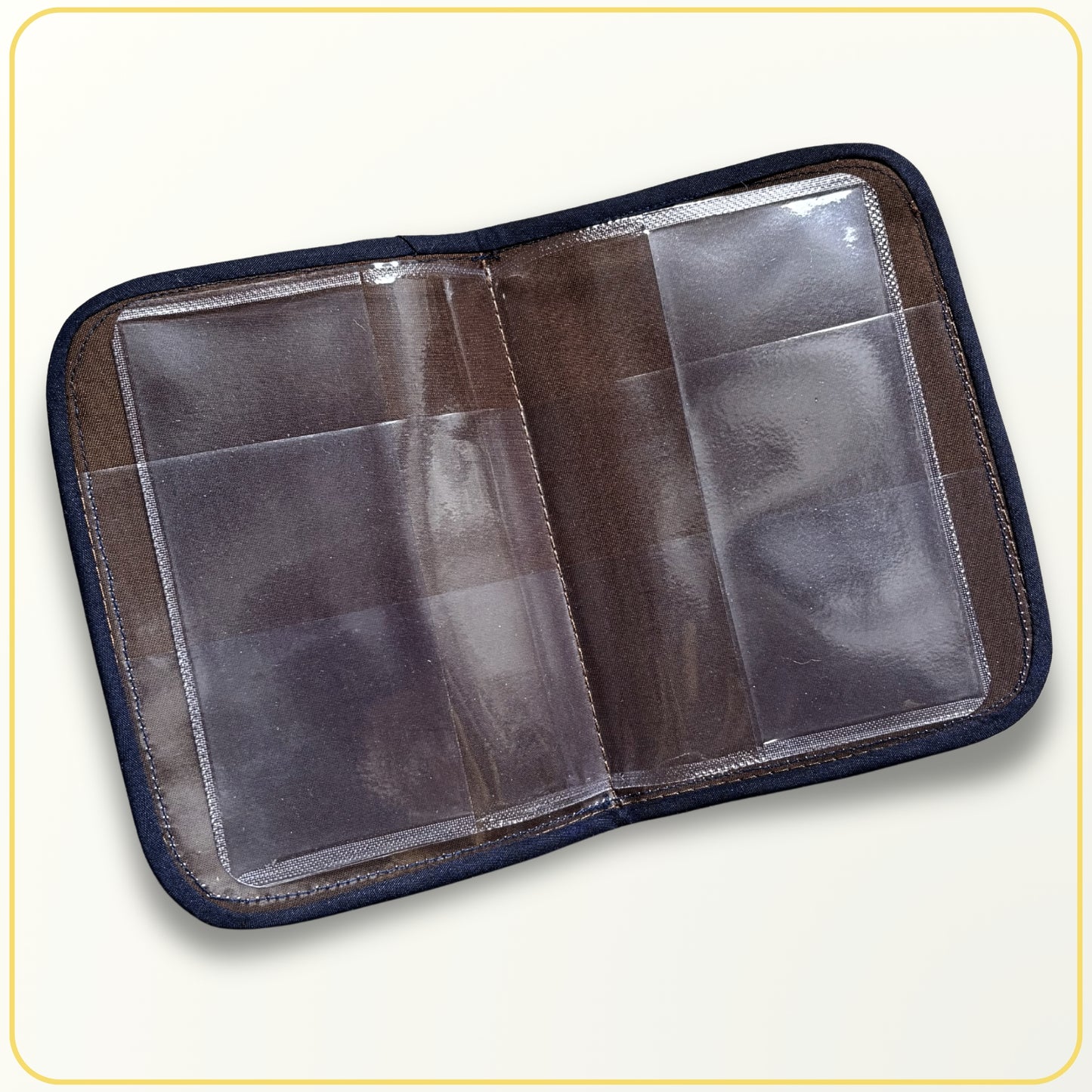 Cloth Pouch JW Mini Tract and Invitation Holder, Navy Blue and Dark Brown