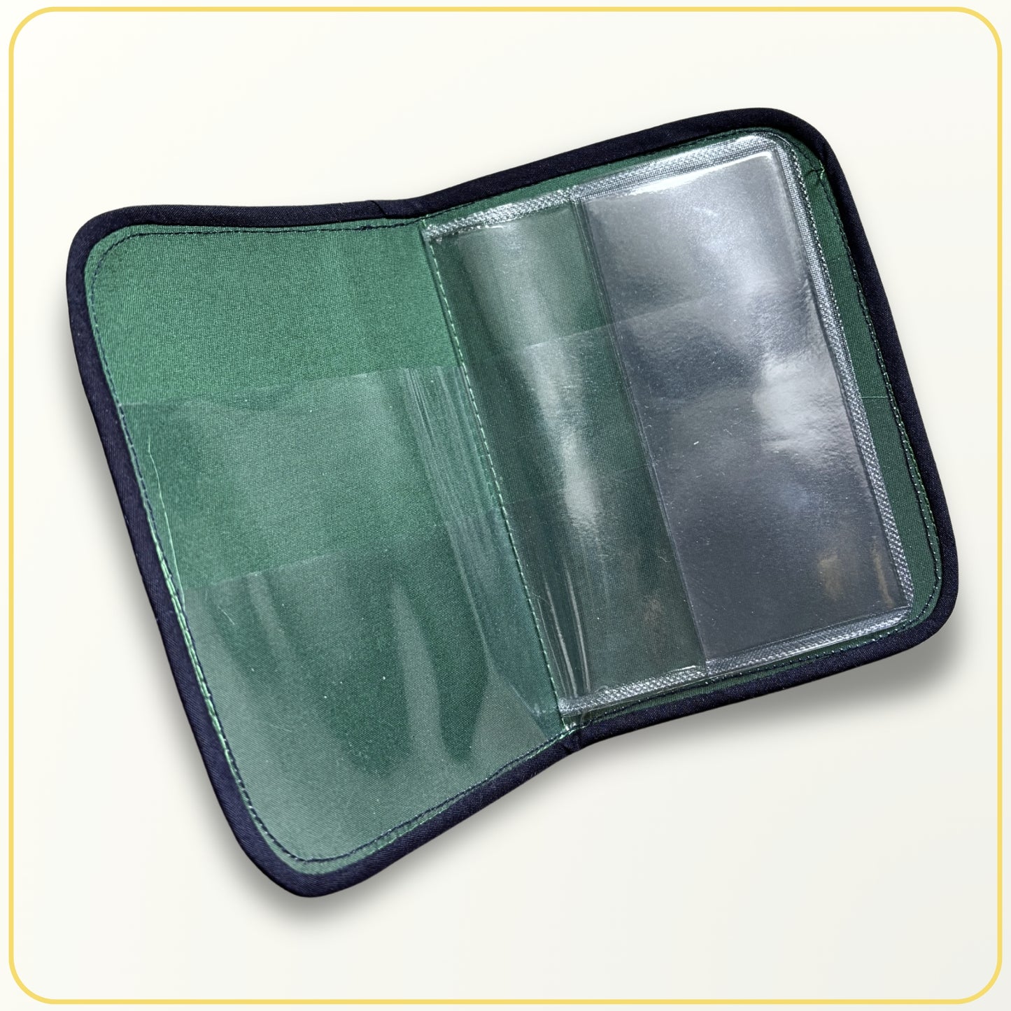 Cloth Pouch Mini JW Ministry Organizer Tract and Invitation Holder, Navy - Green