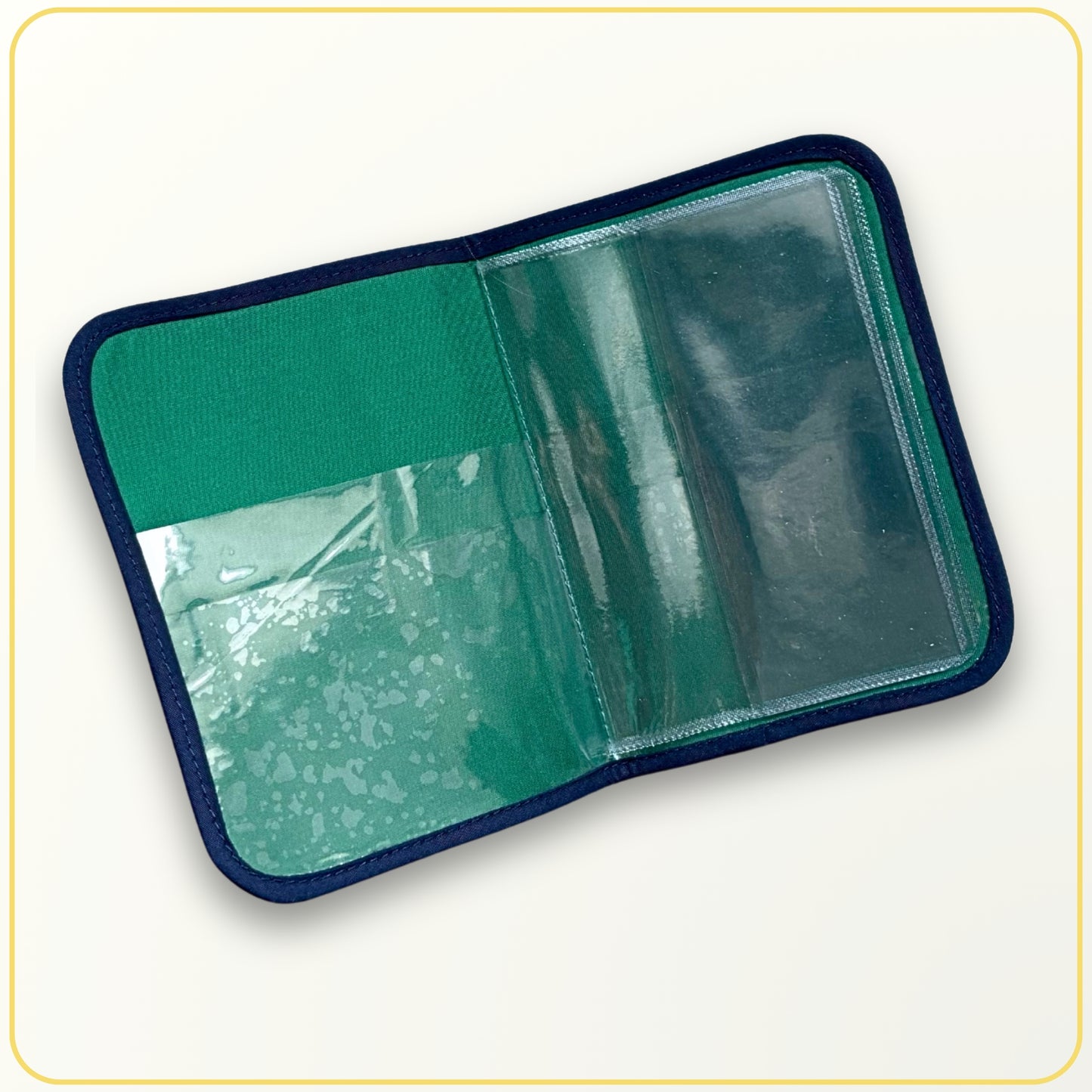 Cloth Pouch Mini JW Ministry Organizer Tract and Invitation Holder, Navy - Green