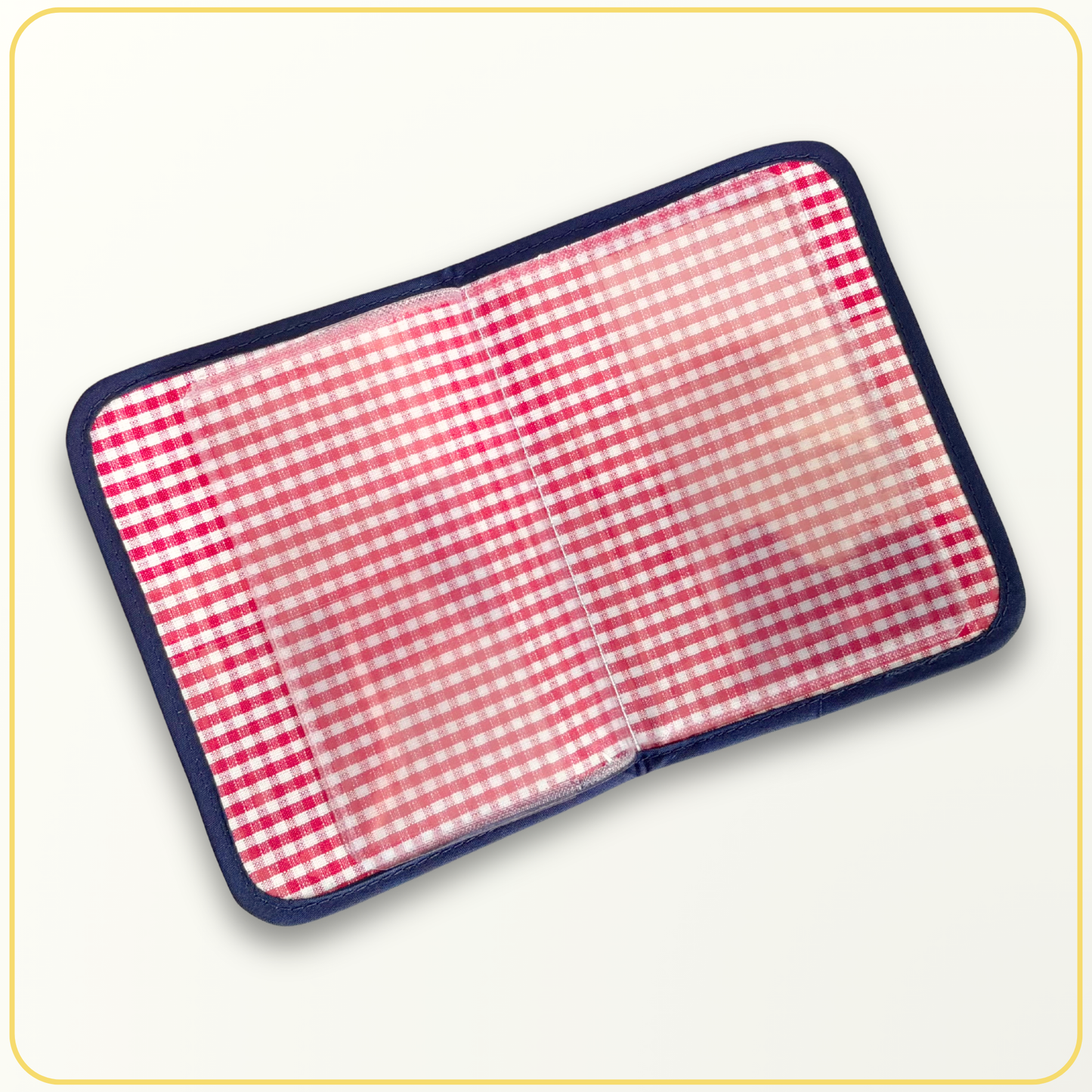 Cloth Pouch Mini JW Ministry Organizer, Tract and Invitation Holder, Daisy Flower, Red Gingham Inside