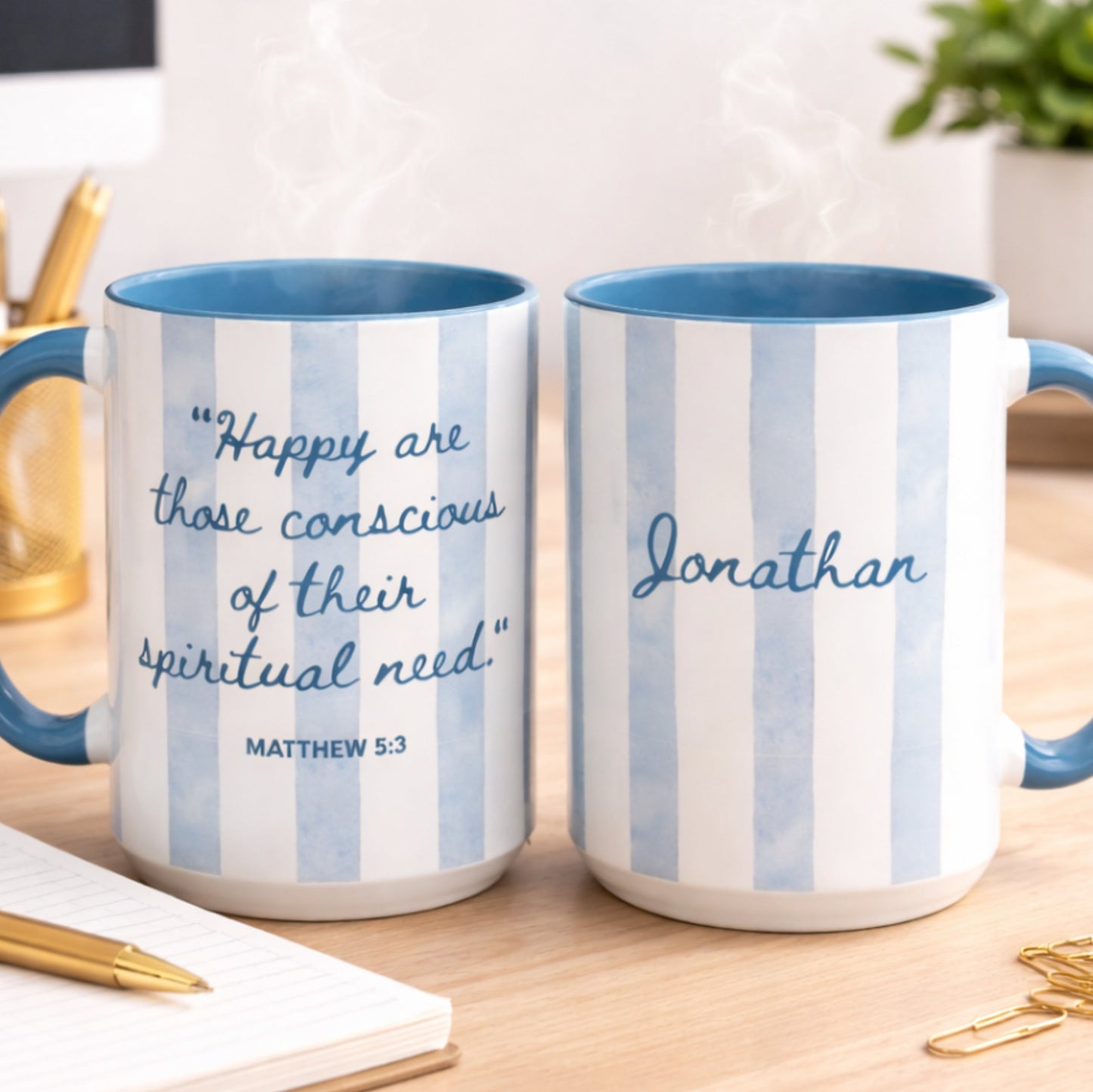 Bible Verse Cup Personalized Stripe Mug