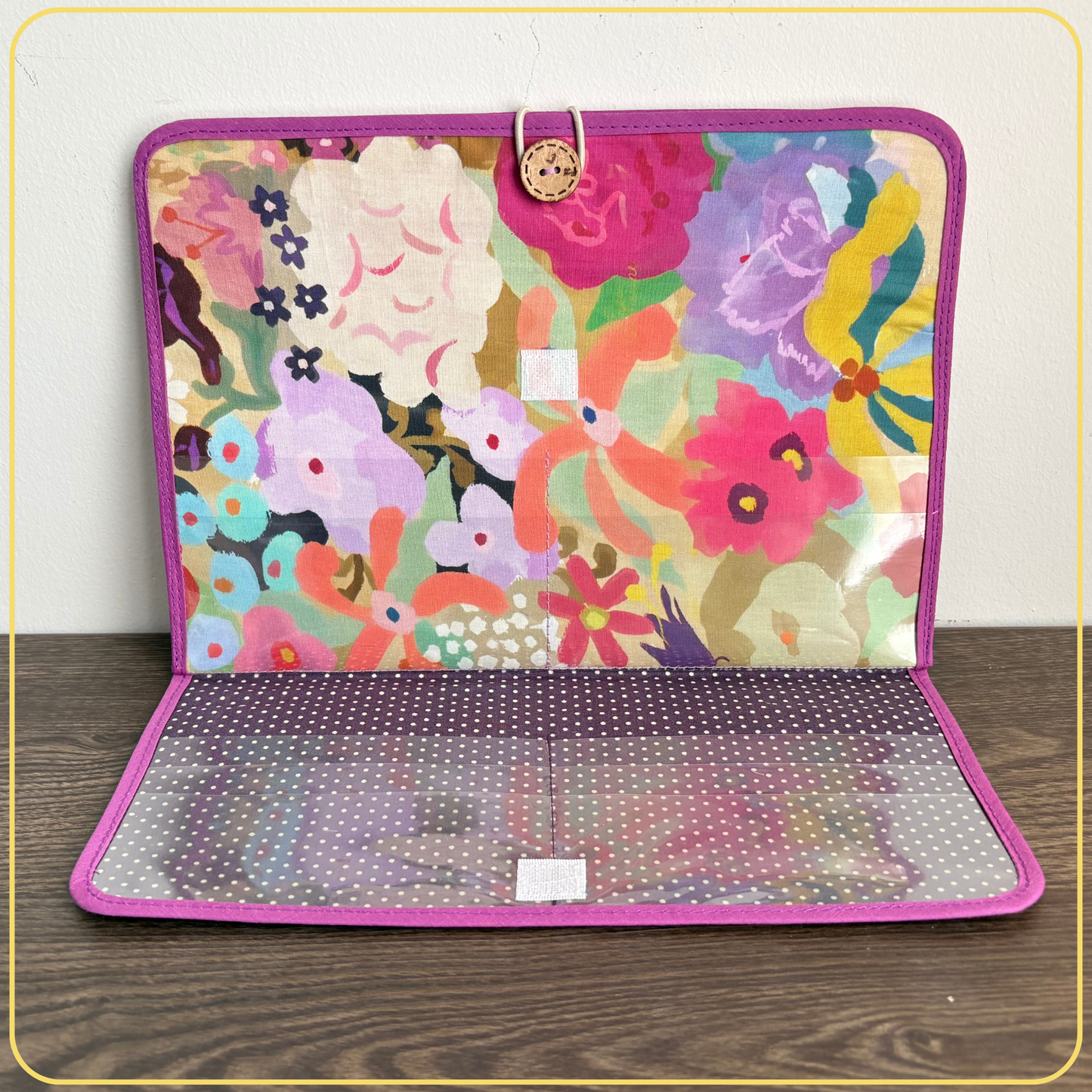 Maxi Cloth Folder for Field Service, Light Weight Ministry Organizer, Colorful Floral