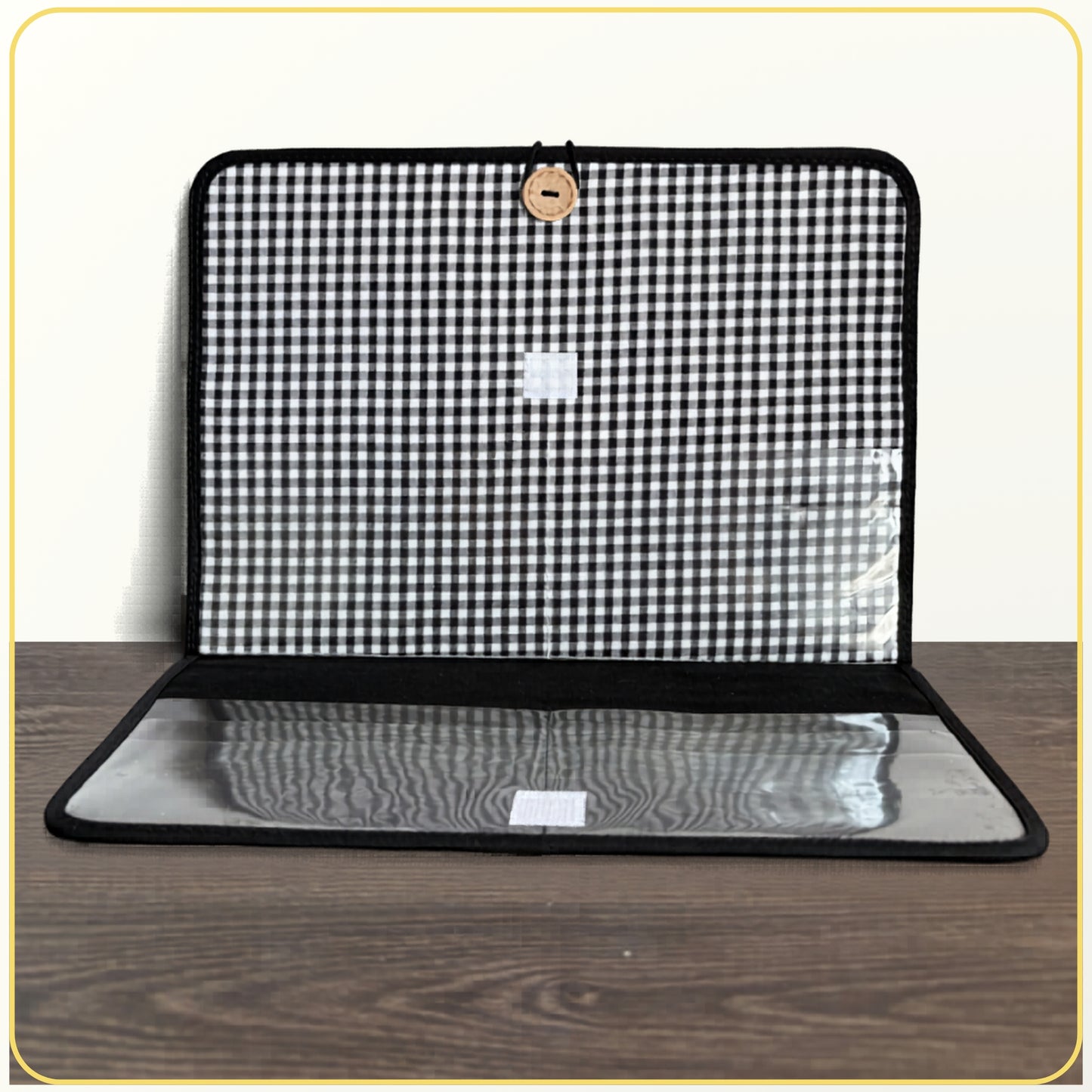 Maxi Cloth Folder for Field Service, Ministry Organizer Light Weight Black and White