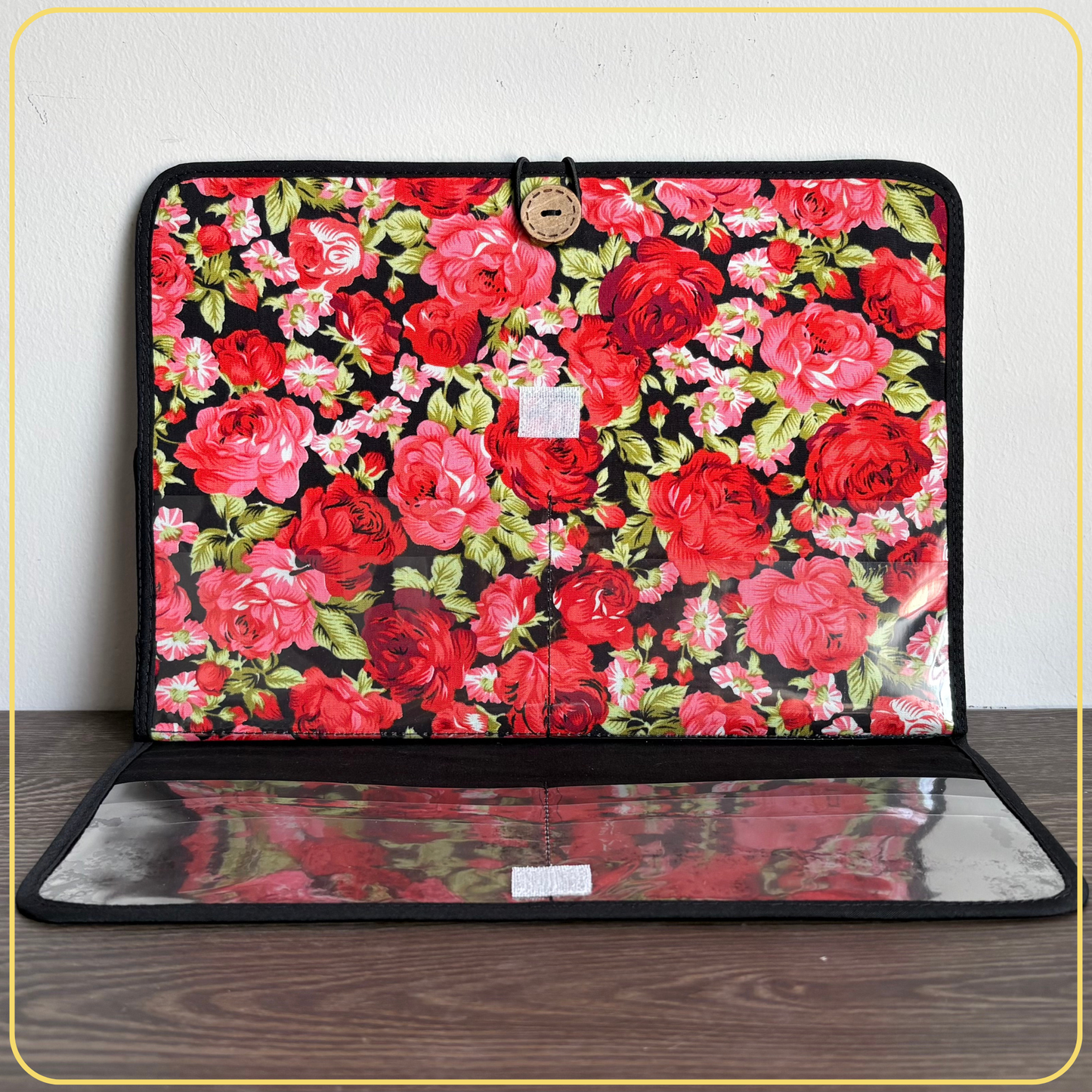 Maxi Cloth Folder for Field Service, Ministry Organizer Light Weight - Roses