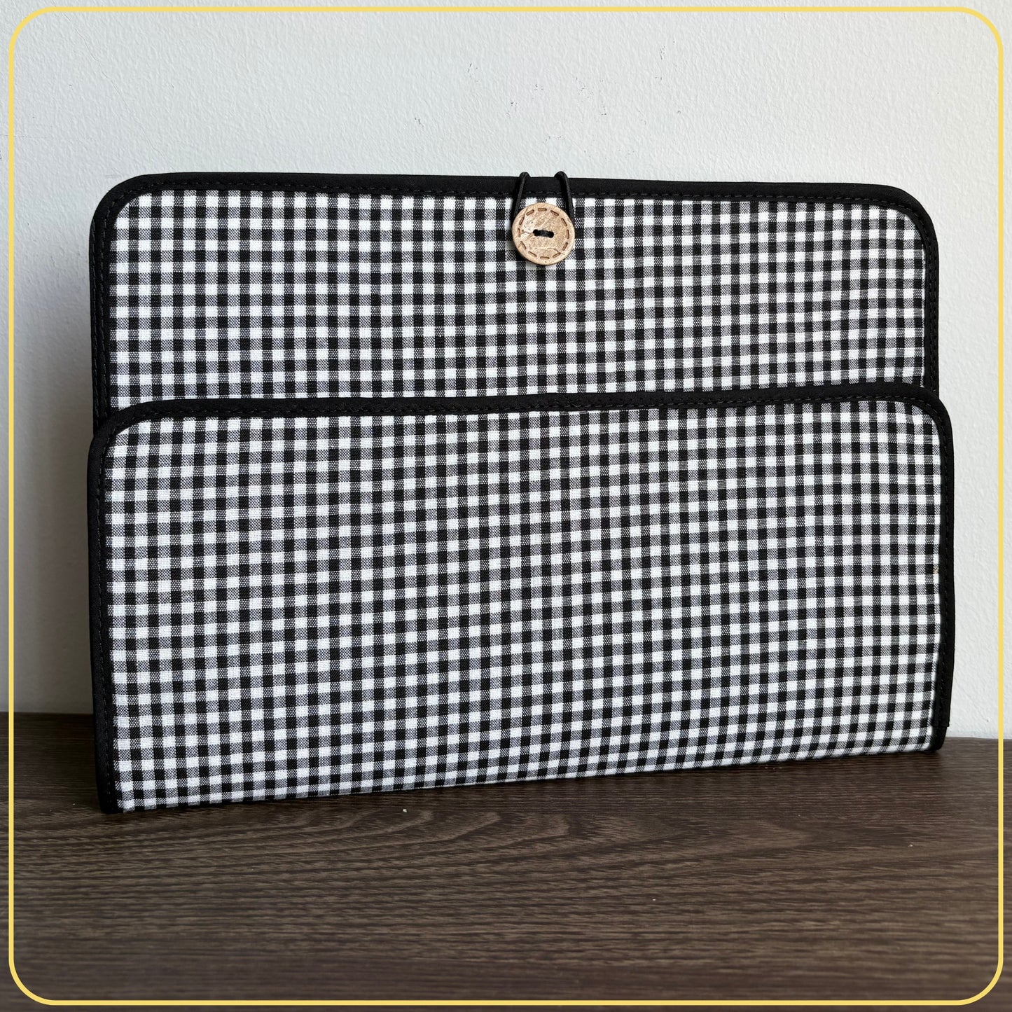 Maxi Cloth Folder for Field Service, Ministry Organizer Light Weight Black and White