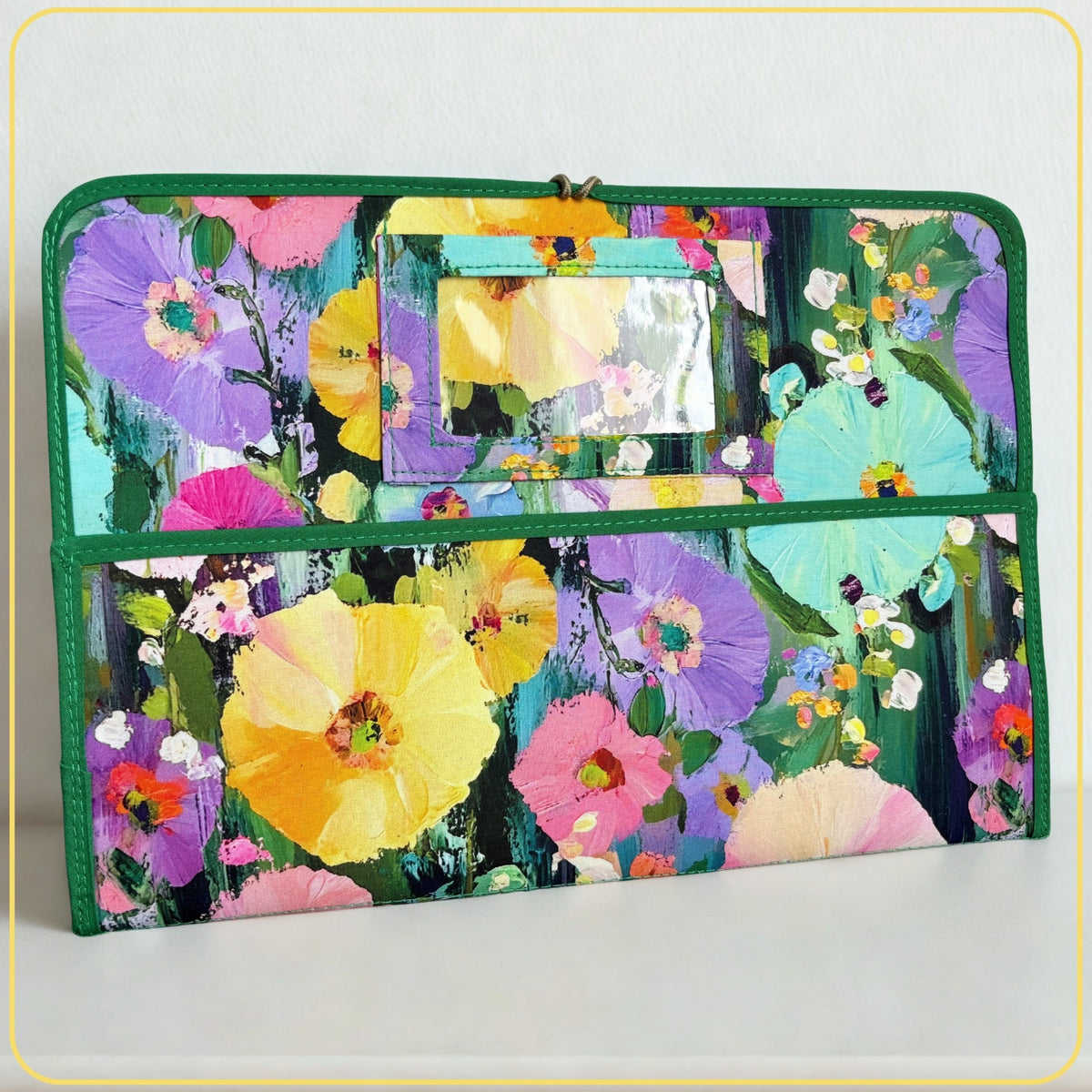 Maxi Cloth Folder for Field Service, Light Weight Ministry Organizer, Colorful Floral