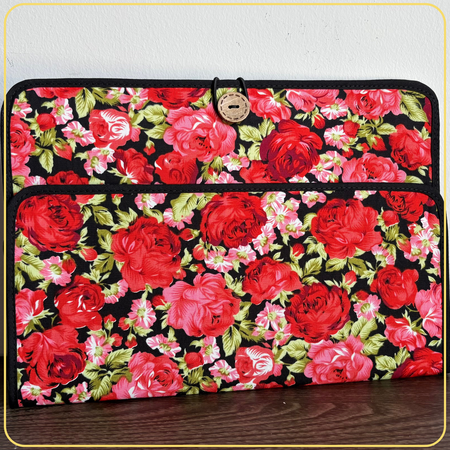 Maxi Cloth Folder for Field Service, Ministry Organizer Light Weight - Roses