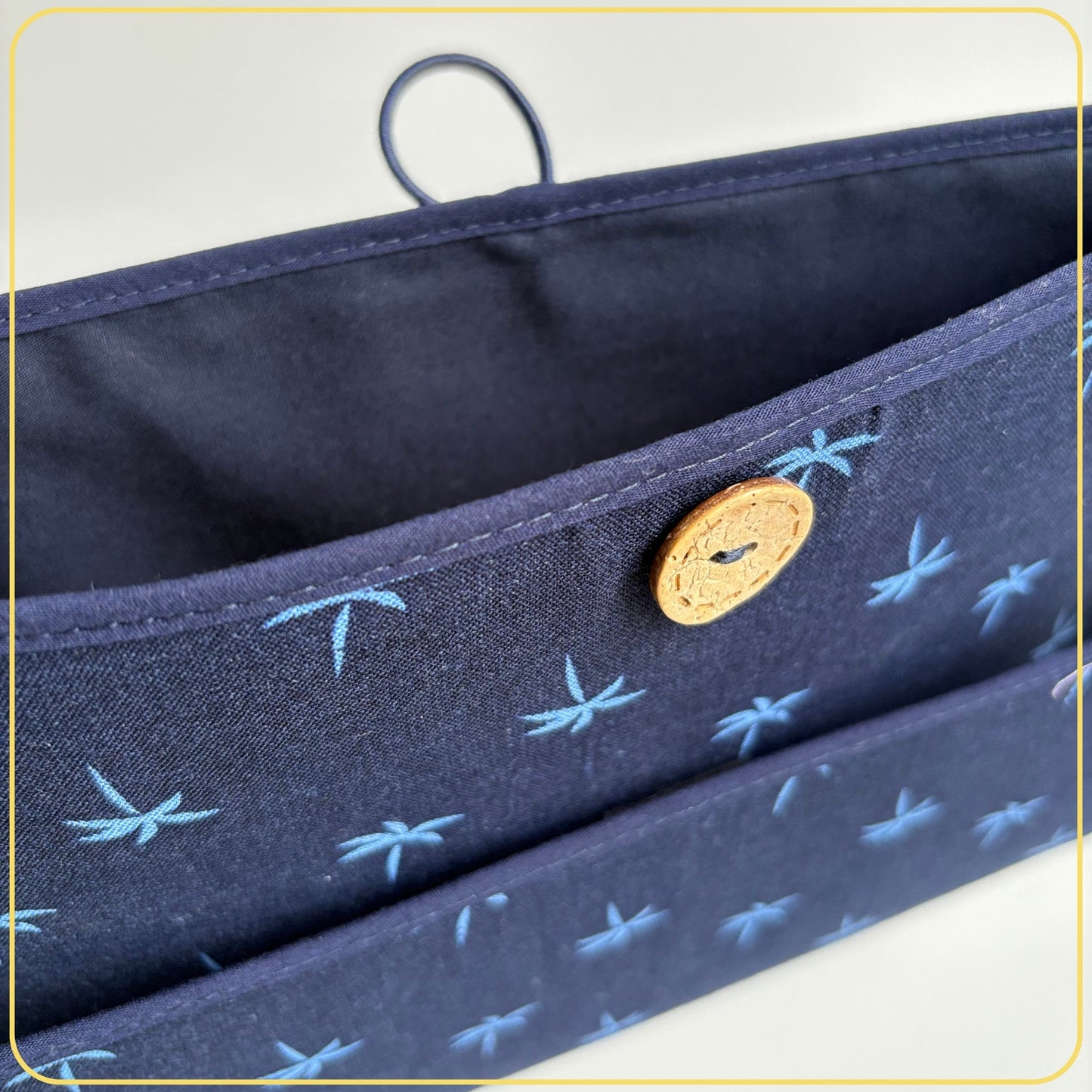 Maxi Cloth Folder for Field Service, Ministry Organizer, Light Weight, Navy Palm Trees