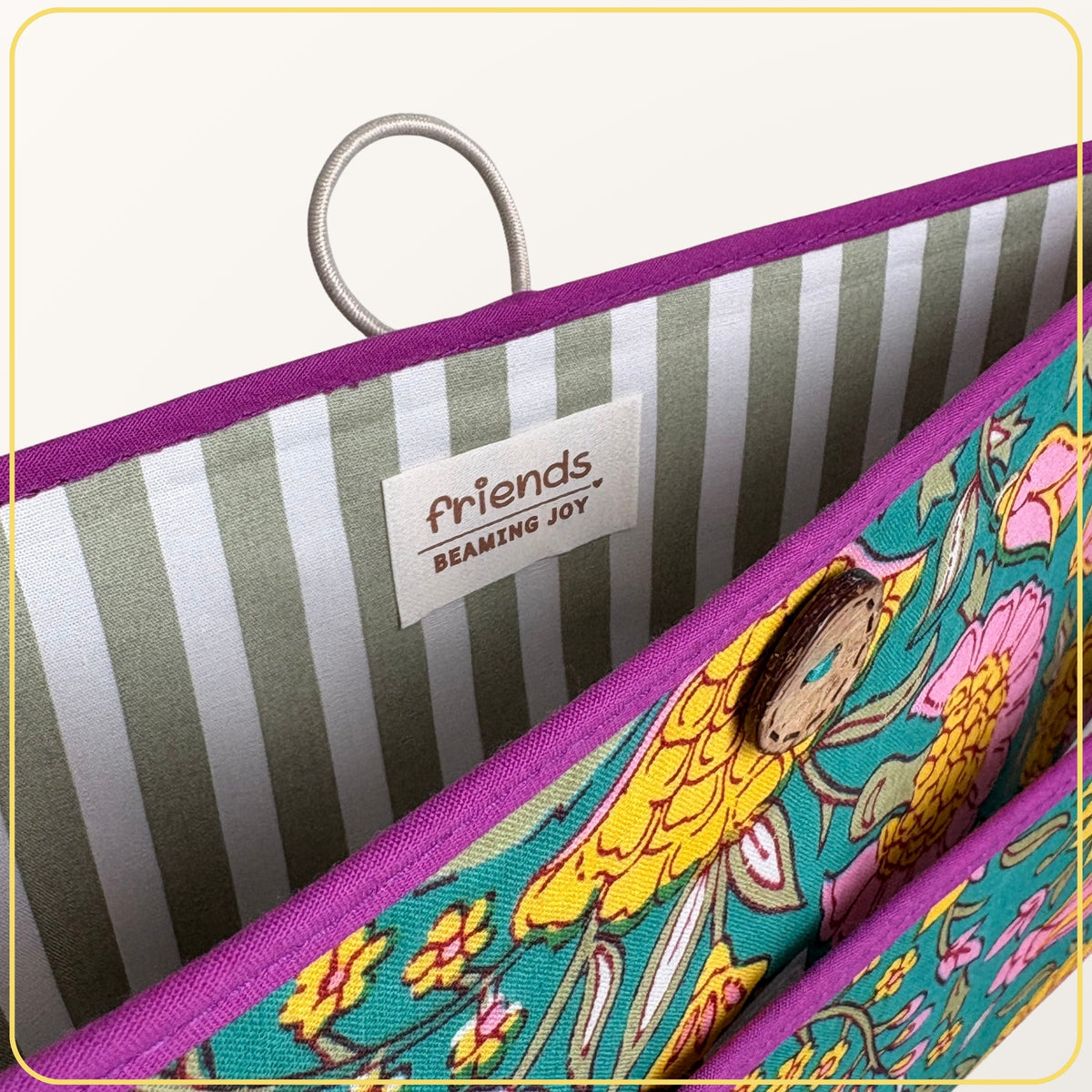 Maxi Cloth Folder for Field Service, Light Weight Ministry Organizer, Floral Indian Block Print