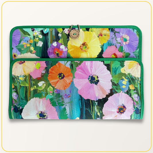 Maxi Cloth Folder for Field Service, Light Weight Ministry Organizer, Colorful Floral