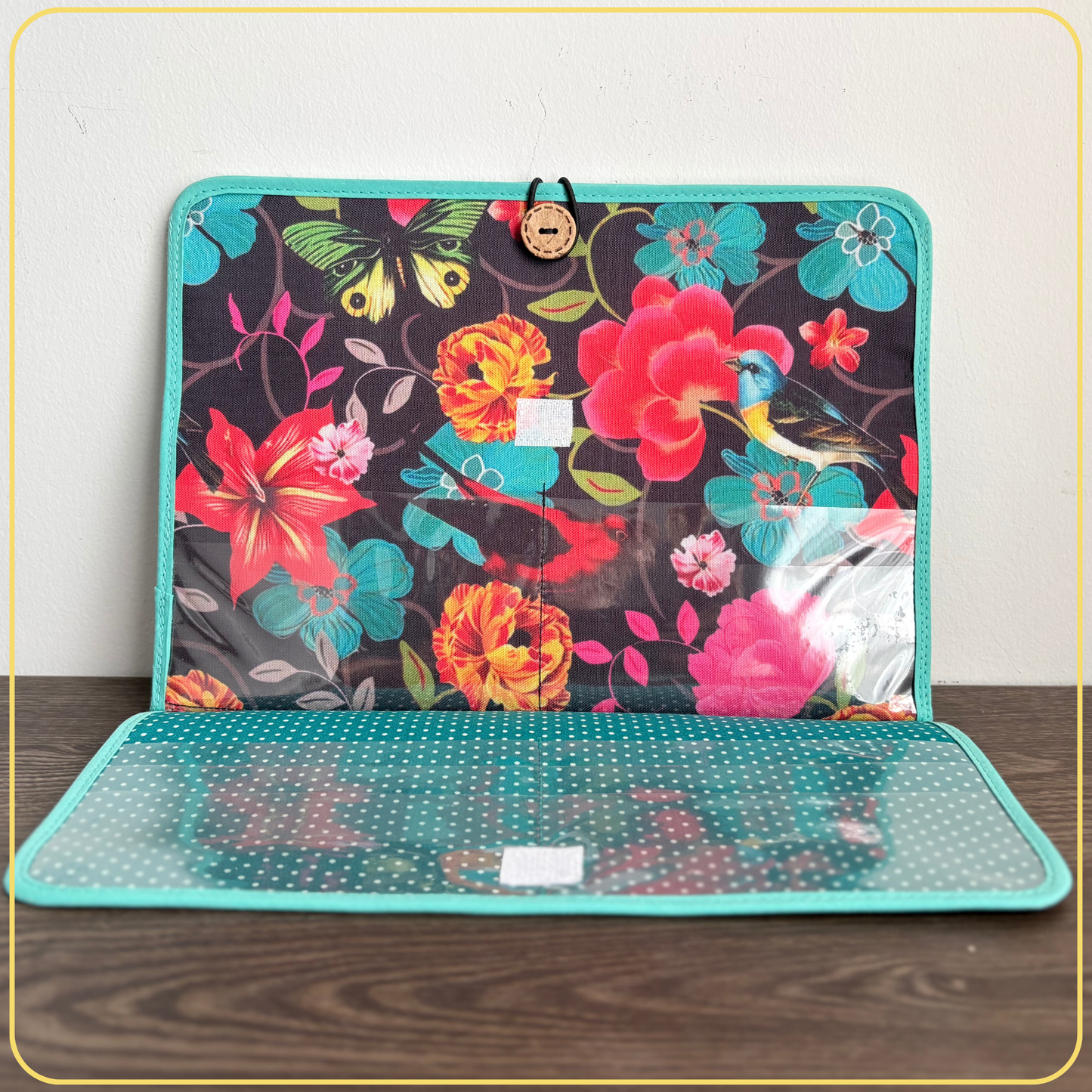 Maxi Cloth Folder for Field Service, Light Weight Ministry Organizer, Tropical Print