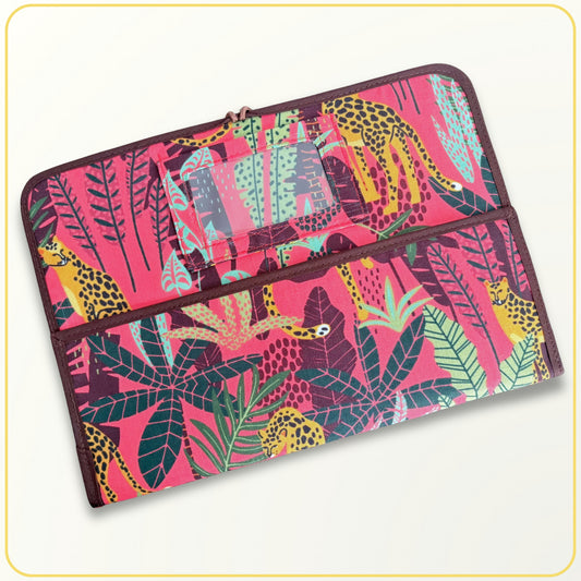 Maxi Cloth Folder for Field Service, Light Weight Ministry Organizer, Tropical Print
