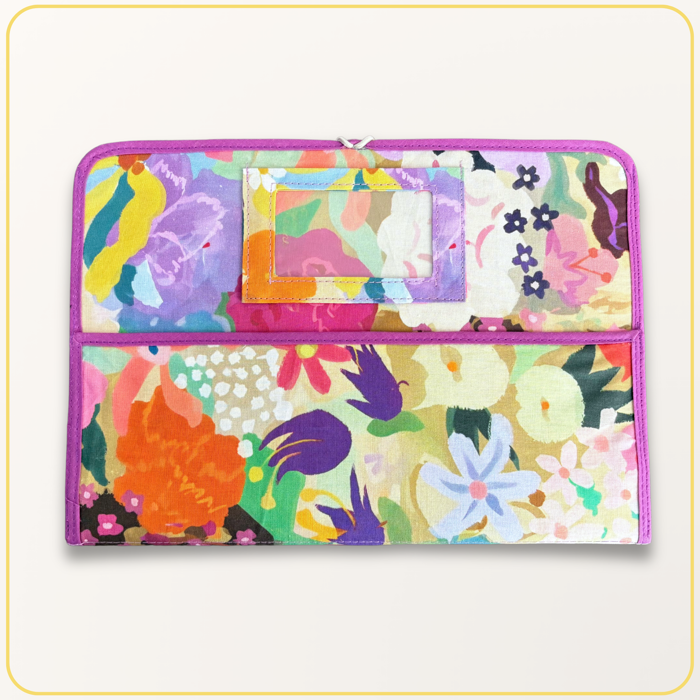 Maxi Cloth Folder for Field Service, Light Weight Ministry Organizer, Colorful Floral