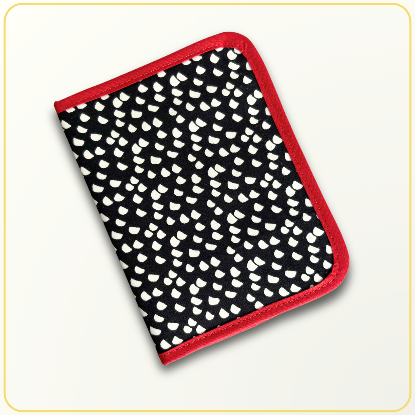 Cloth Pouch Mini JW Ministry Organizer, Tract and Invitation Holder, Black and White Polkadots